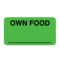 Nevs Label, Own Food _ 7/8 x 1-5/8 Flr Green w/Black VW-0040 - alternate 1